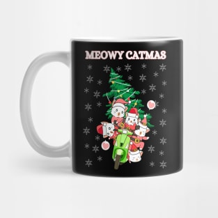 Kawaii Christmas Santa Cats Mug